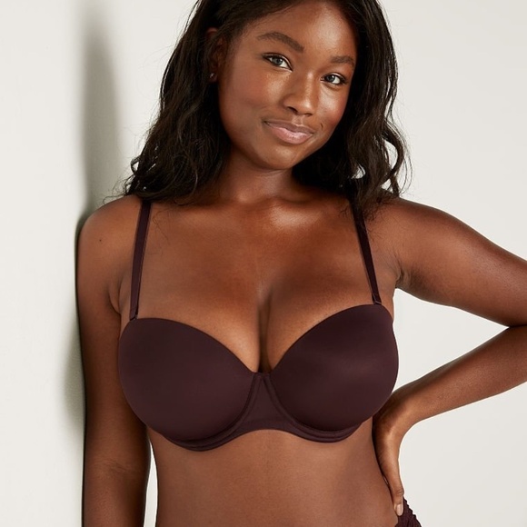 Victoria's Secret PINK Wear Everywhere Multi-Way Push-Up Bra Burnt Umber 38B - Picture 1 of 6